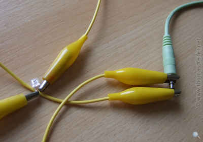 Eine Fotodiode, angeklemmt an den Mikro-Eingang der Soundkarte